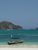 Boat at Tanjung Aan Beach, south Lombok