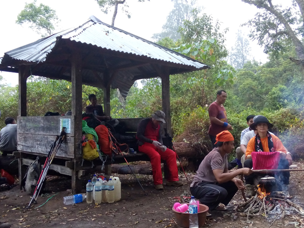 Campsite at Pos 3 on Mount Tambora summit trekking