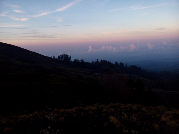 Sunrise view from Mount Tambora crater rim