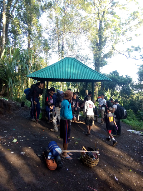 Rest shelter on Senaru trek trails, Mount Rinjani trek, Lombok