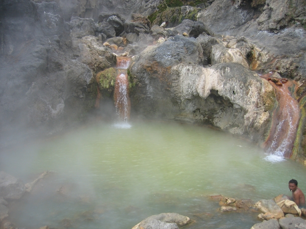 Hotspring water near Segara Anak Lake on Mount Rinjani