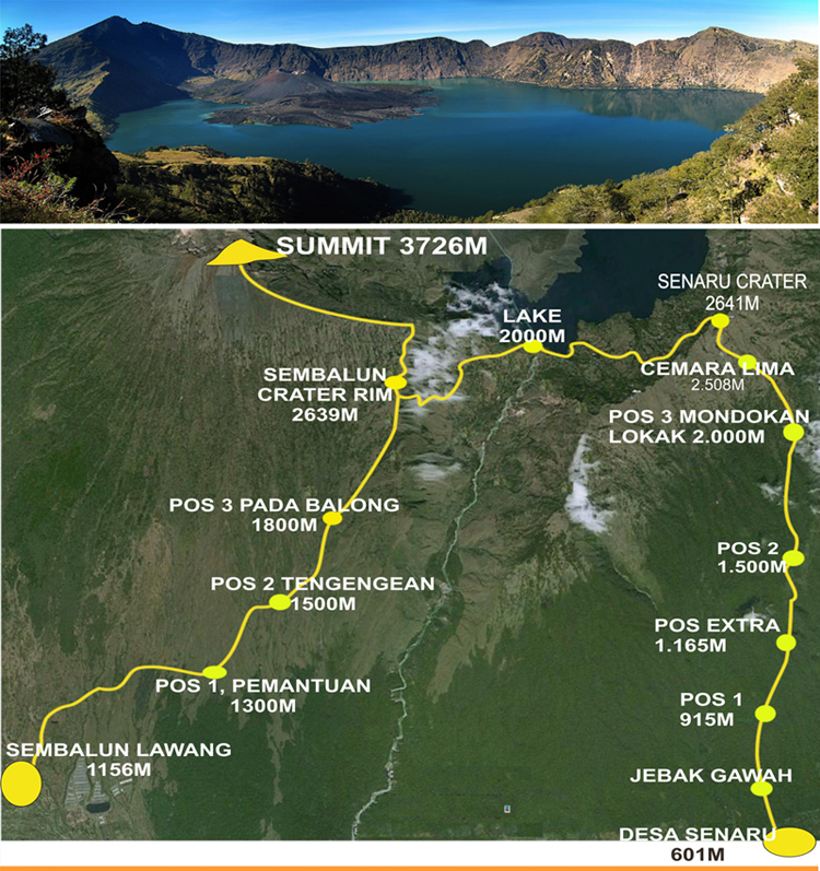 Mount Rinjani trek start from Sembalun Lawang village and Senaru Village
